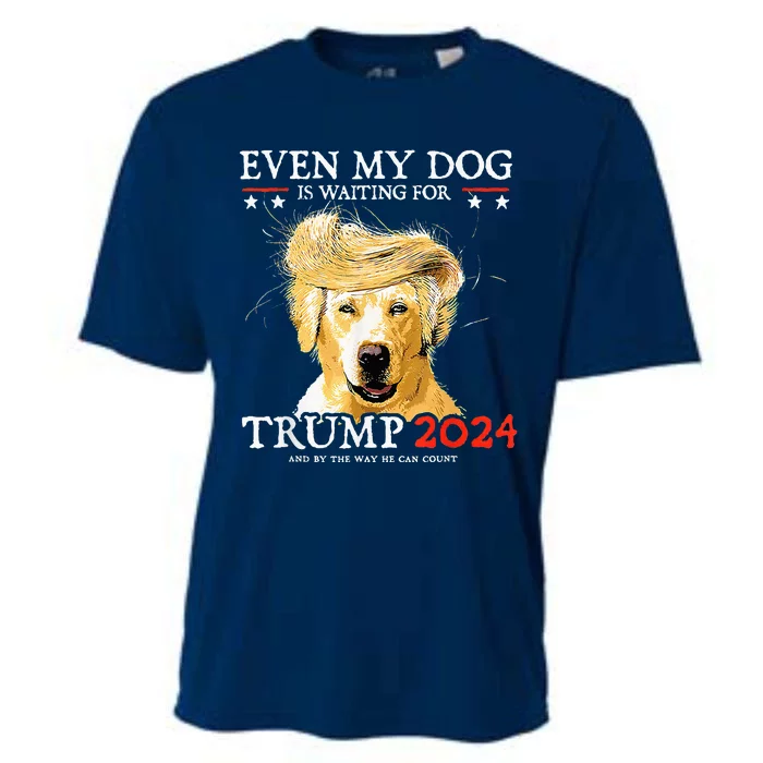 Even My Dog Is Waiting For Trump 2024 Funny Dog Cooling Performance Crew T-Shirt