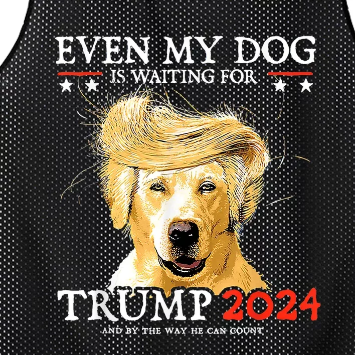 Even My Dog Is Waiting For Trump 2024 Funny Mesh Reversible Basketball Jersey Tank