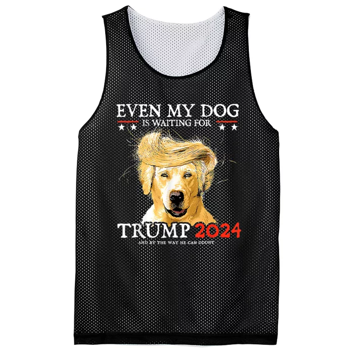 Even My Dog Is Waiting For Trump 2024 Funny Mesh Reversible Basketball Jersey Tank