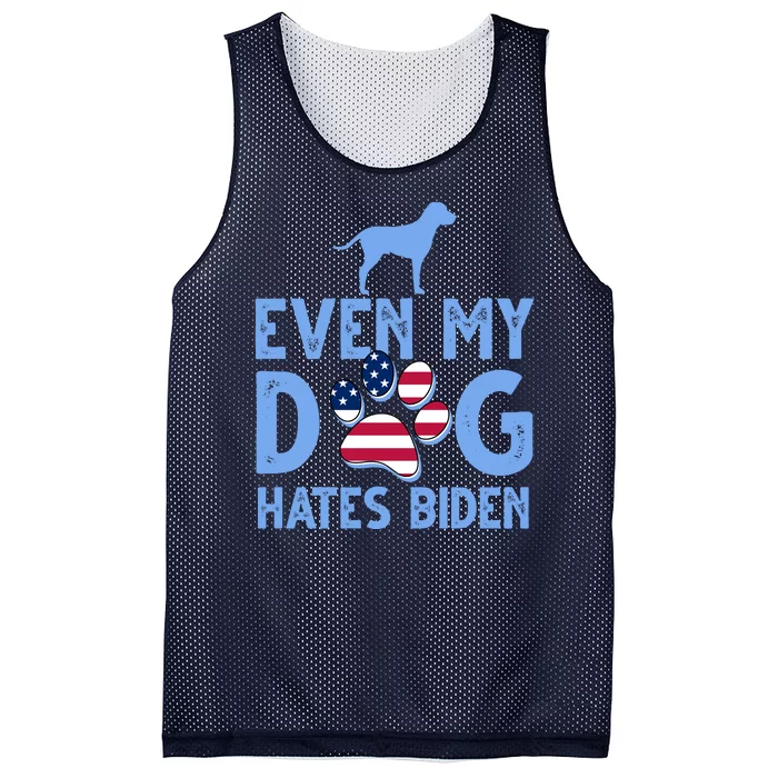 Even My Dog Hates Biden Mesh Reversible Basketball Jersey Tank