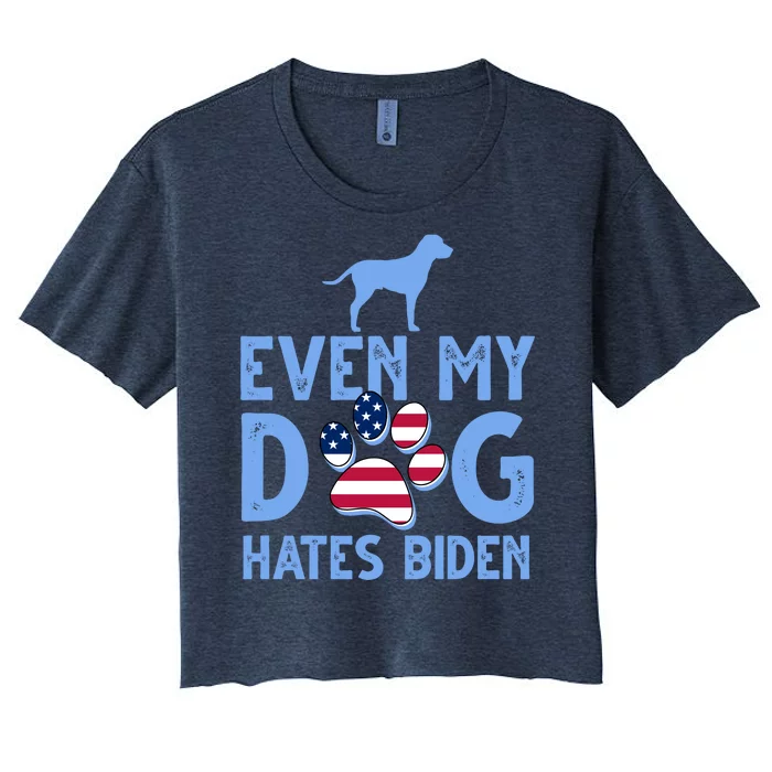 Even My Dog Hates Biden Women's Crop Top Tee