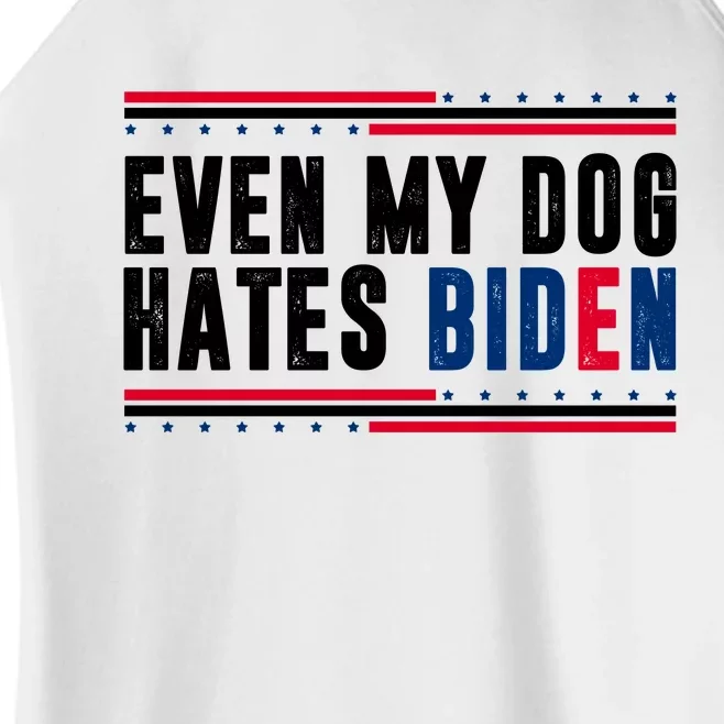 Even My Dog Hates Biden Funny Women’s Perfect Tri Rocker Tank