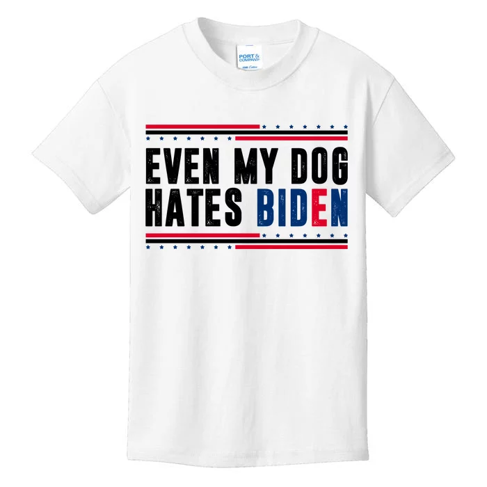 Even My Dog Hates Biden Funny Kids T-Shirt