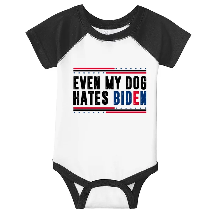 Even My Dog Hates Biden Funny Infant Baby Jersey Bodysuit