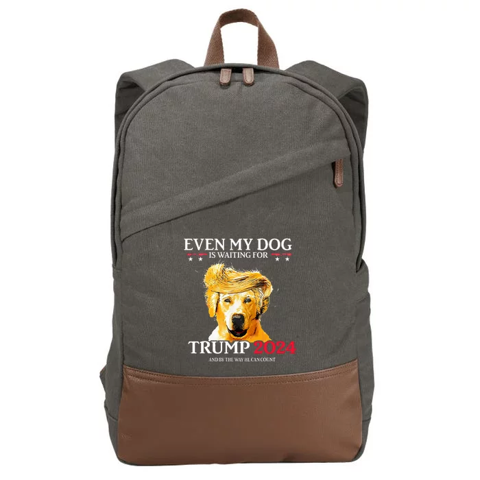 Even My Dog Is Waiting For Trump 2024 Cotton Canvas Backpack