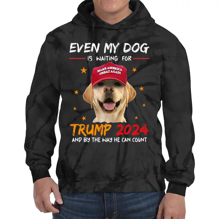 Even My Dog Is Waiting For Trump 2024 Tie Dye Hoodie