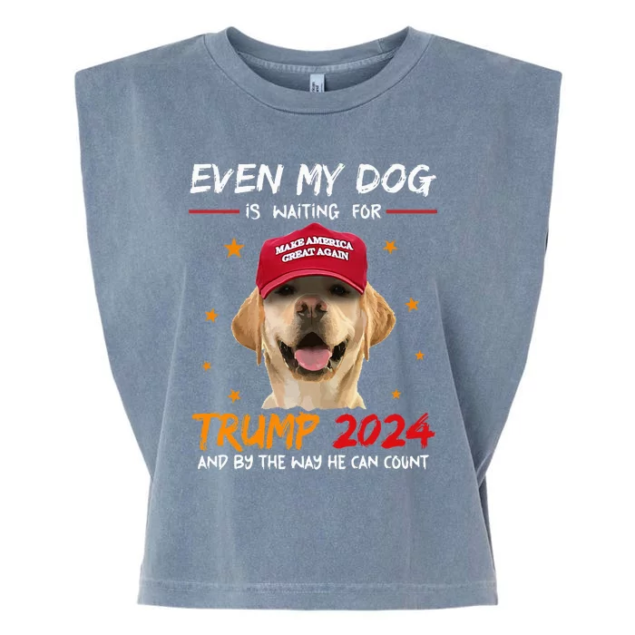 Even My Dog Is Waiting For Trump 2024 Garment-Dyed Women's Muscle Tee