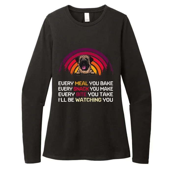 English Mastiff Dog Ill Be Watching You Lover Fathers Day Womens CVC Long Sleeve Shirt