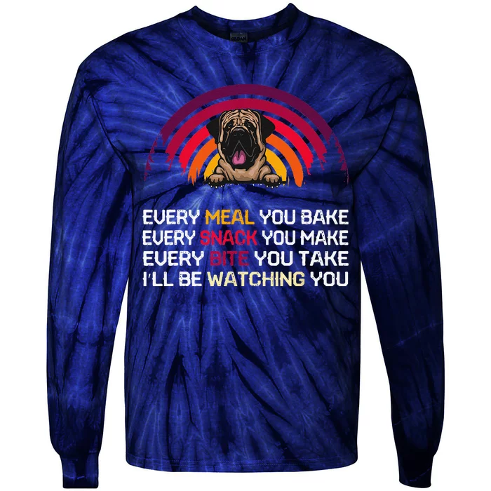 English Mastiff Dog Ill Be Watching You Lover Fathers Day Tie-Dye Long Sleeve Shirt