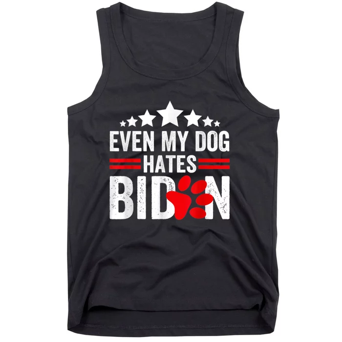 Even My Dog Hates Biden Funny Tank Top