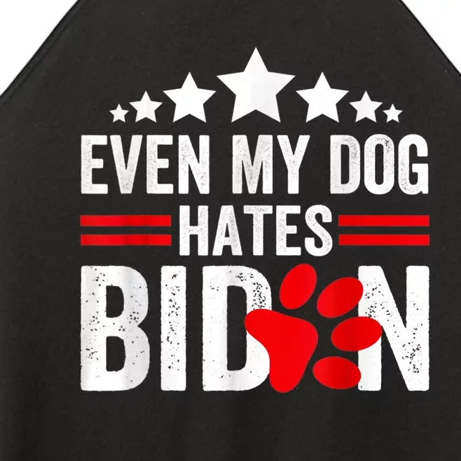 Even My Dog Hates Biden Funny Women’s Perfect Tri Rocker Tank