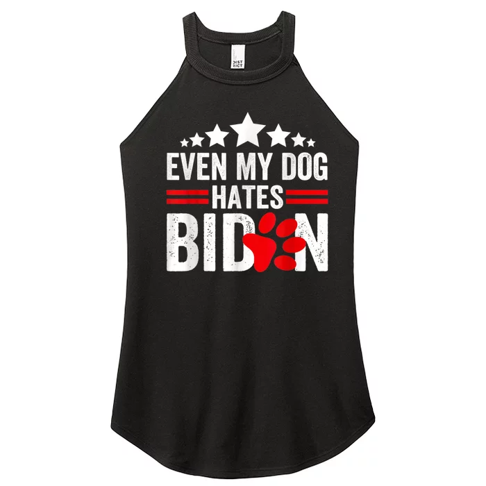 Even My Dog Hates Biden Funny Women’s Perfect Tri Rocker Tank