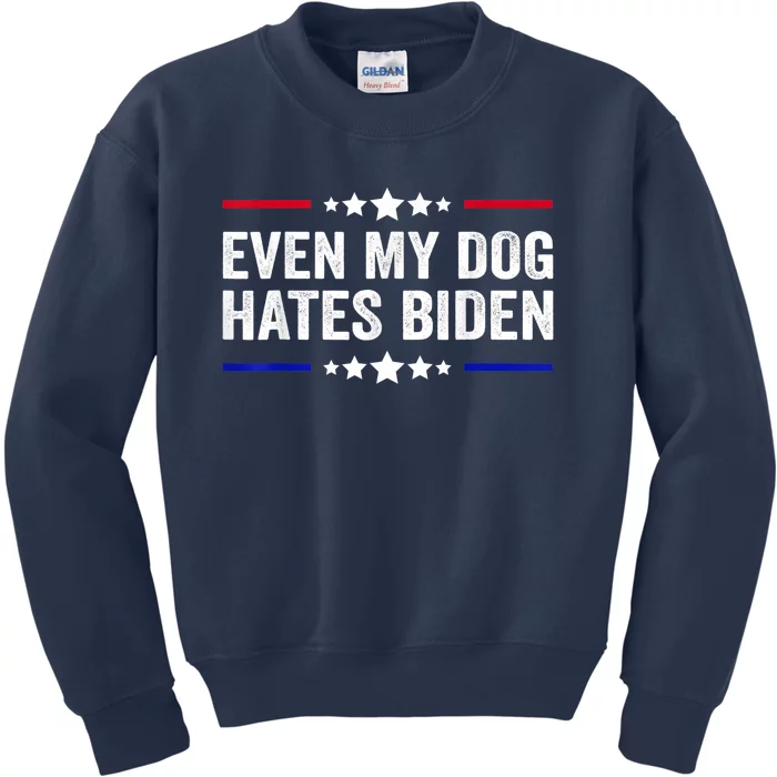 Even My Dog Hates Biden, Funny Anti President Joe Biden Kids Sweatshirt