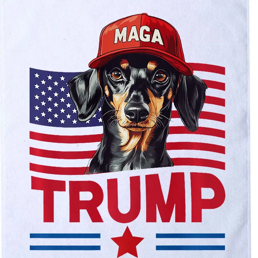 Even My Dog Loves Trump Funny Dachshund Maga Hat Premium Platinum Collection Golf Towel