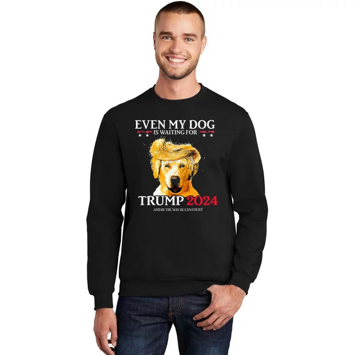 Even My Dog Is Waiting For Trump 2024 Tall Sweatshirt