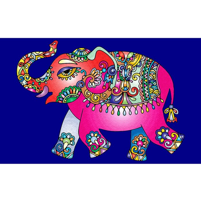 Elephant Mandala Design Colorful Rainbow Psychedelic Bumper Sticker