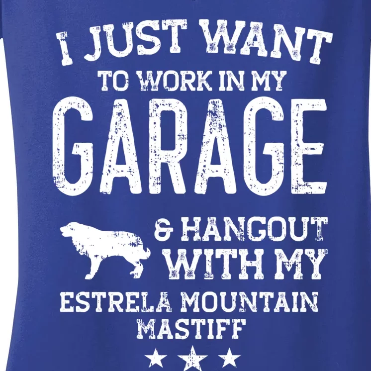 Estrela Mountain Dog Dad Car Garage Hangout Great Gift Women's V-Neck T-Shirt