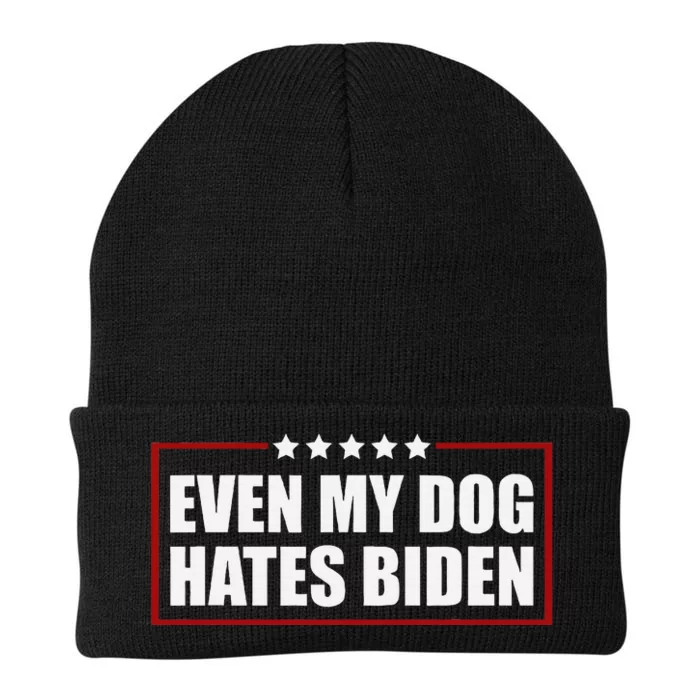 Even My Dog Hates Biden Sarcastic Political Joke Knit Cap Winter Beanie