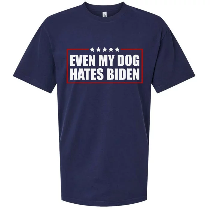 Even My Dog Hates Biden Sarcastic Political Joke Sueded Cloud Jersey T-Shirt