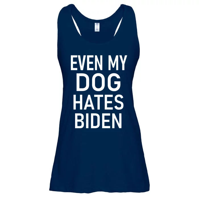 Even My Dog Hates Biden Conservative Anti Liberal Funny Ladies Essential Flowy Tank