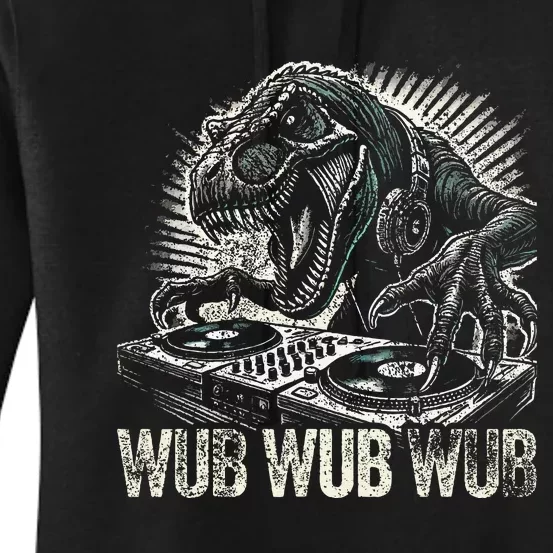 Electronic Music Dinosaur Dj Dubstep Women's Pullover Hoodie