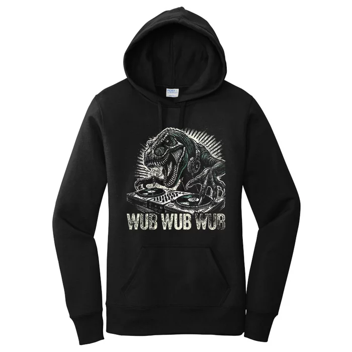 Electronic Music Dinosaur Dj Dubstep Women's Pullover Hoodie