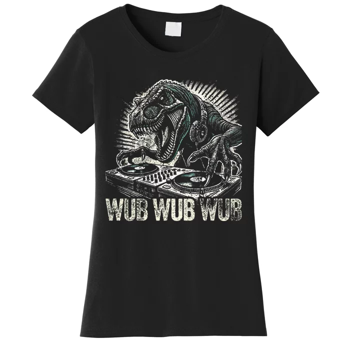 Electronic Music Dinosaur Dj Dubstep Women's T-Shirt