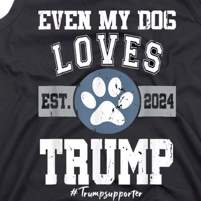 Even My Dog Loves Trump Usa Flag Election Trump Support Tank Top