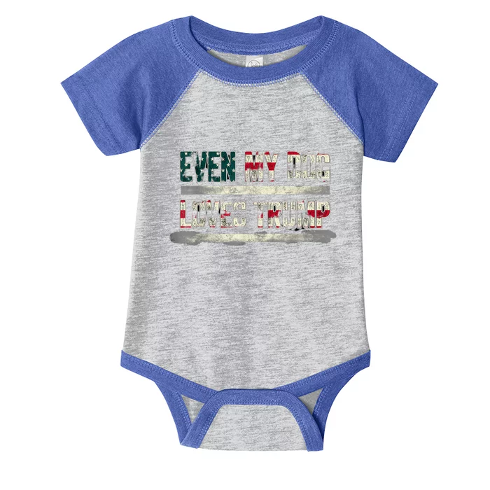 Even My Dog Loves Trump Usa Flag Election Trump Support Infant Baby Jersey Bodysuit