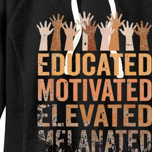 Educated Motivated Elevated Melanated Black Pride Melanin Women's Fleece Hoodie