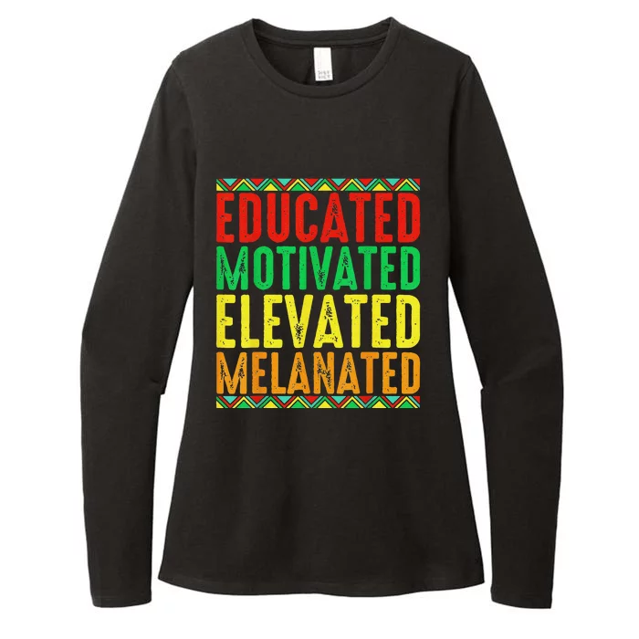 Educated Motivated Elevated Melanated Black Pride Melanin Womens CVC Long Sleeve Shirt