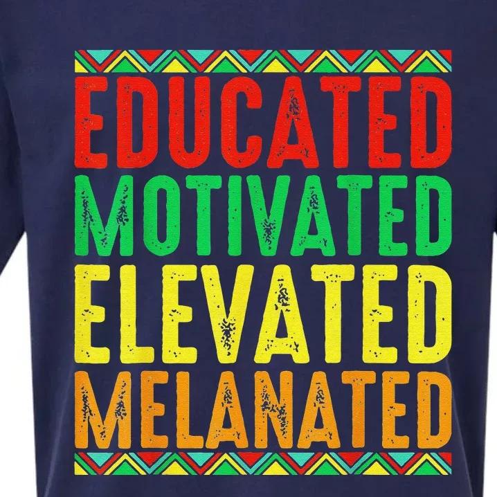 Educated Motivated Elevated Melanated Black Pride Melanin Sueded Cloud Jersey T-Shirt