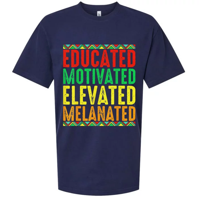 Educated Motivated Elevated Melanated Black Pride Melanin Sueded Cloud Jersey T-Shirt