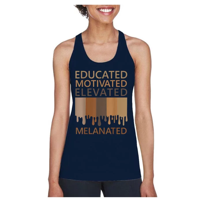 Educated Motivated Elevated Melanated Women's Racerback Tank