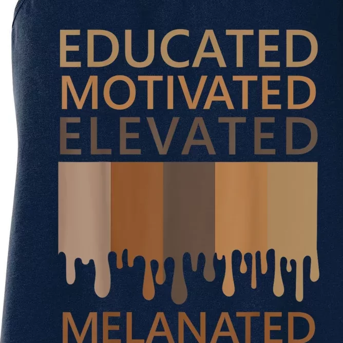 Educated Motivated Elevated Melanated Women's Racerback Tank