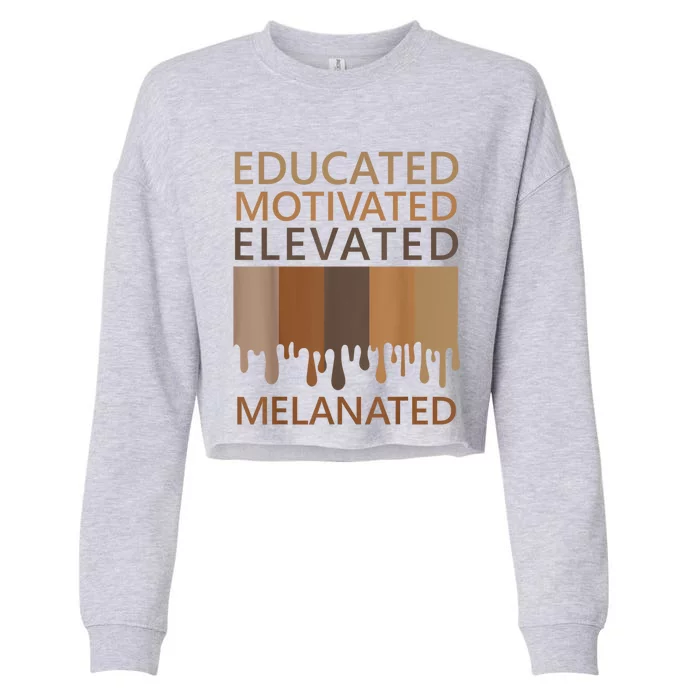 Educated Motivated Elevated Melanated Cropped Pullover Crew