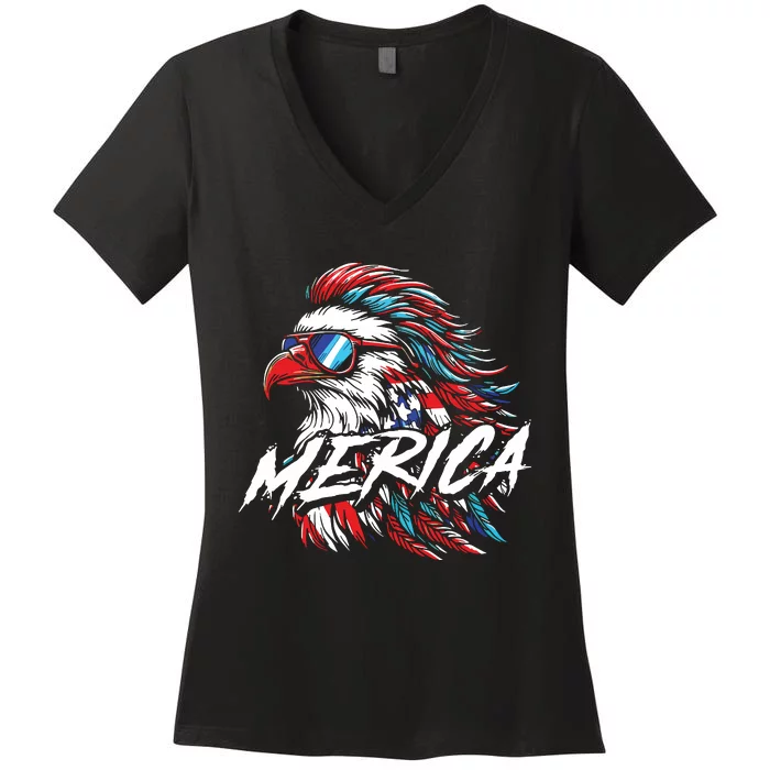 Eagle Merica Women's V-Neck T-Shirt