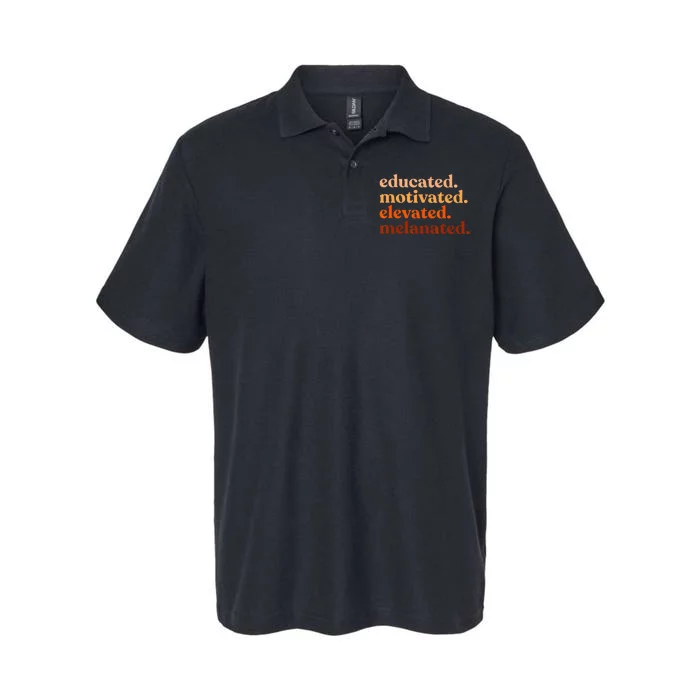 Educated Motivated Elevated Melanated Black History Month Softstyle Adult Sport Polo