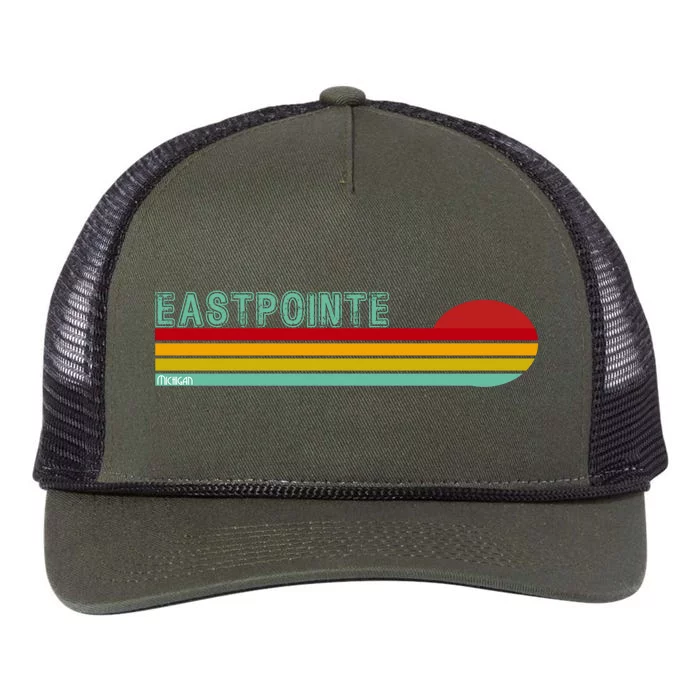 Eastpointe Michigan Retro Rope Trucker Hat Cap