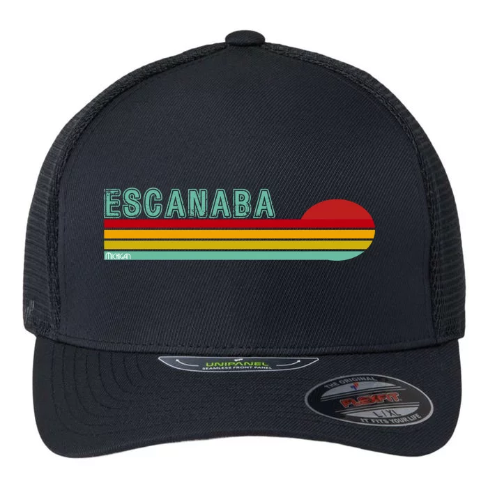 Escanaba Michigan Flexfit Unipanel Trucker Cap