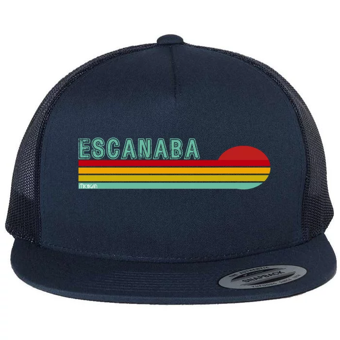 Escanaba Michigan Flat Bill Trucker Hat