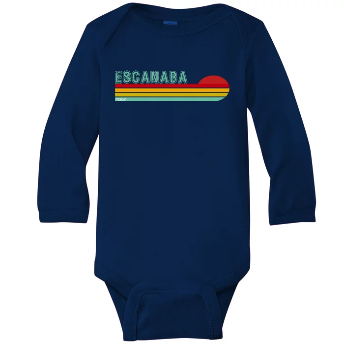 Escanaba Michigan Baby Long Sleeve Bodysuit