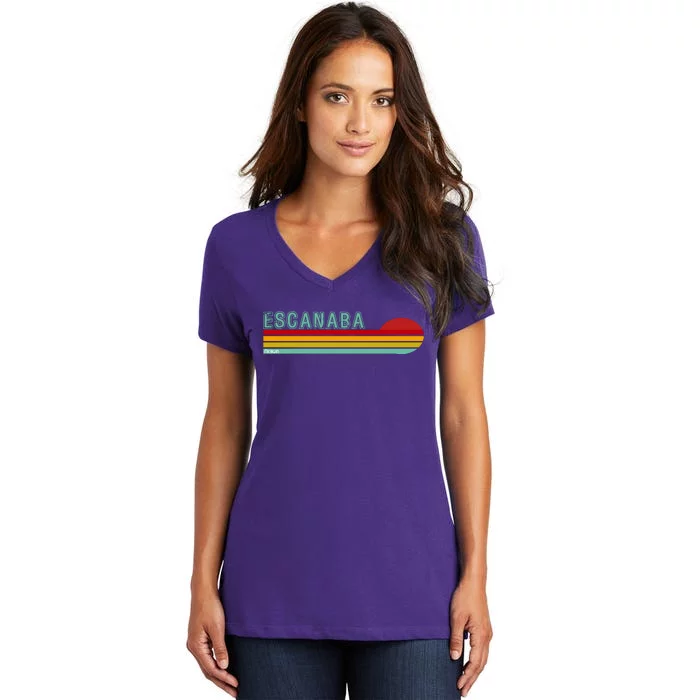 Escanaba Michigan Women's V-Neck T-Shirt