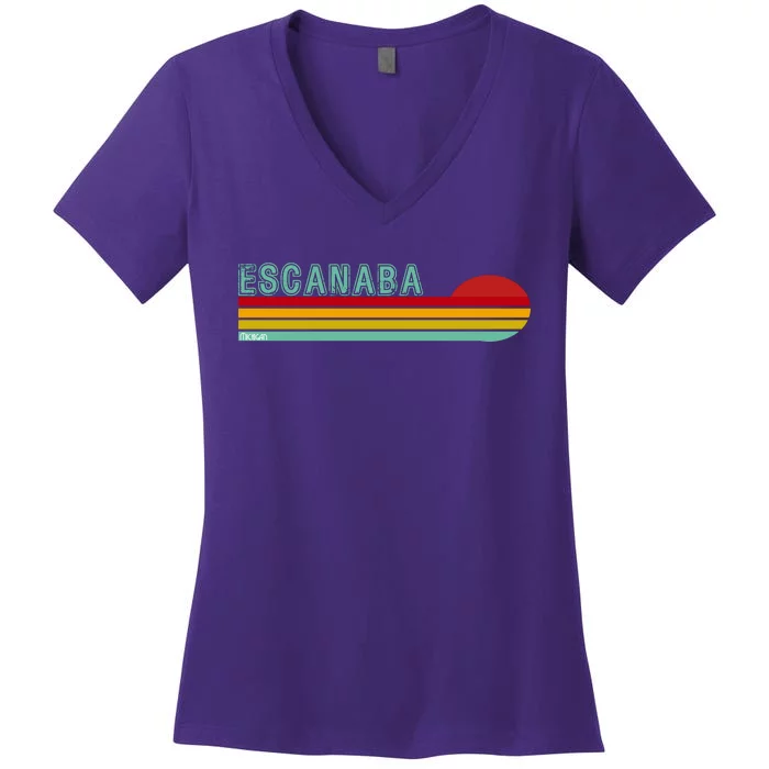 Escanaba Michigan Women's V-Neck T-Shirt