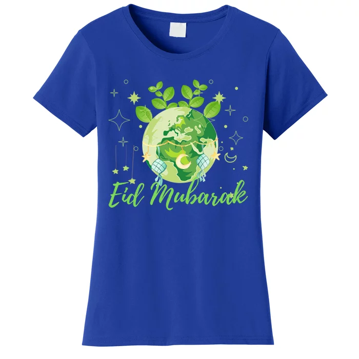 Eid Mubarak Earth Day Design Gift Women's T-Shirt