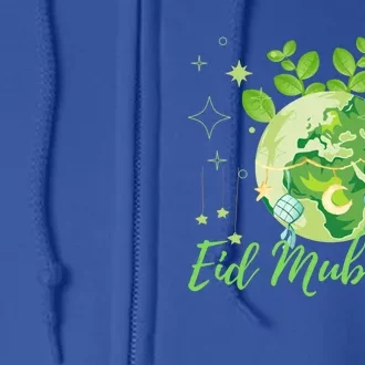 Eid Mubarak Earth Day Design Gift Full Zip Hoodie