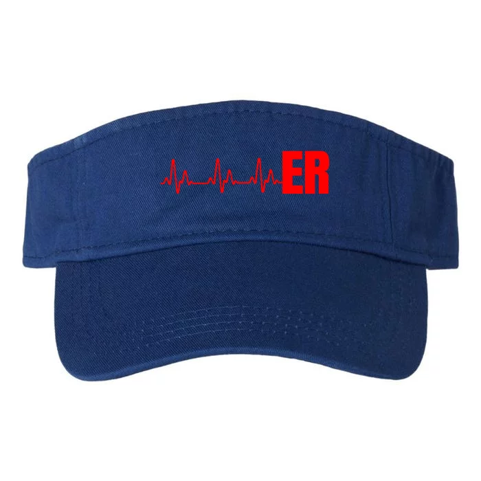 Emergency Medicine Emergency Room Nurse Er Heartbeat Meaningful Gift Valucap Bio-Washed Visor