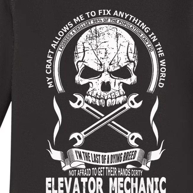 Elevator Mechanic Baby Long Sleeve Bodysuit