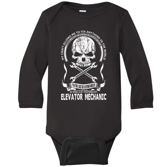 Elevator Mechanic Baby Long Sleeve Bodysuit