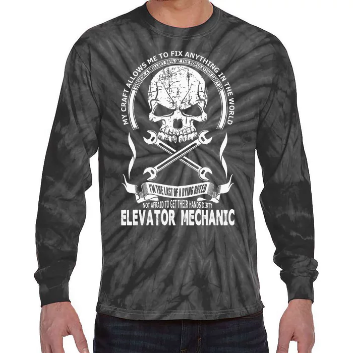 Elevator Mechanic Tie-Dye Long Sleeve Shirt